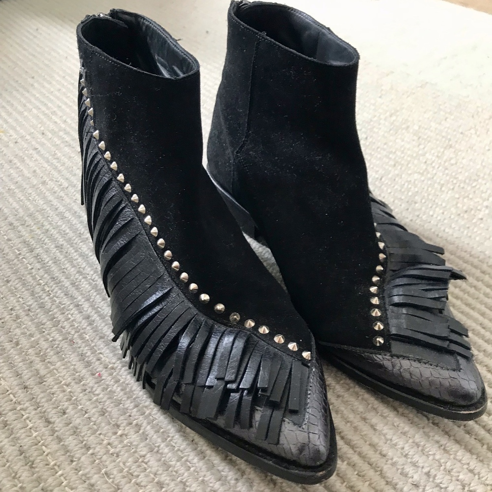Zadig & Voltaire Black Fringe Booties